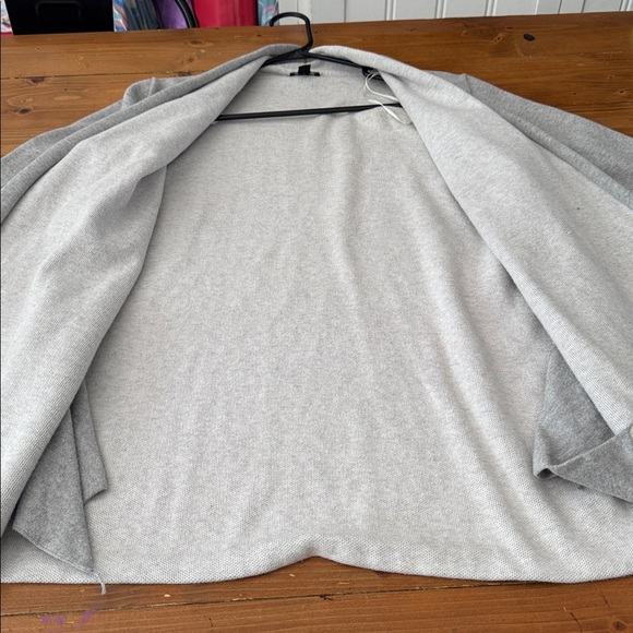 Anne Taylor large Gray Open-Front Cardigan Sweater with Long Sleeves - Picture 8 of 13